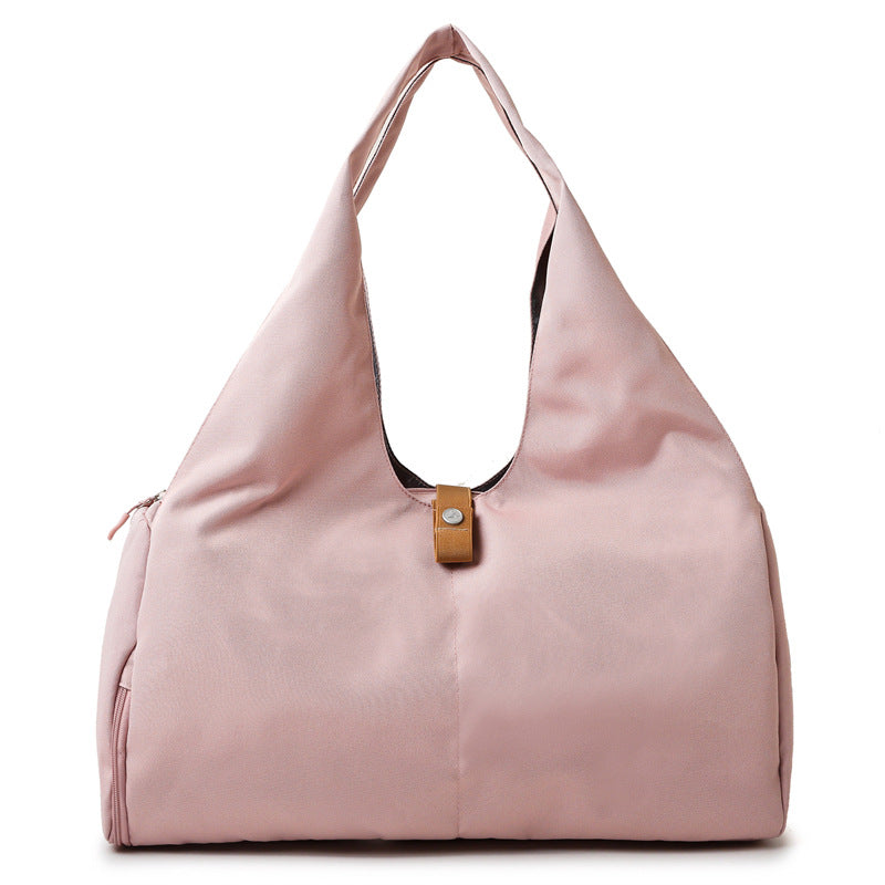 Women's Foldable Waterproof Gym Bag Large Hobo Tote with Shoe Pocket for Pilates Travel & Fitness