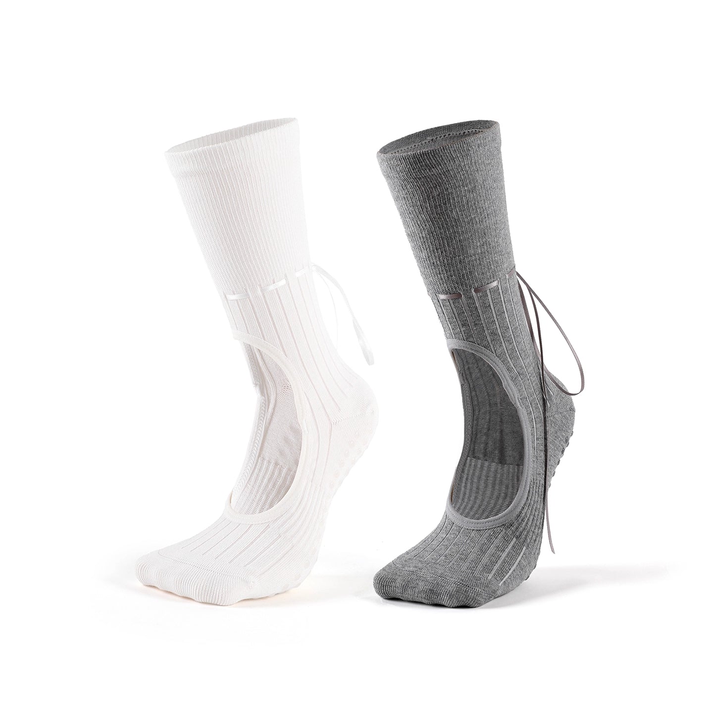 Ribbon Tie Pilates Grip Socks Non-Slip Ballet & Barre Socks for Women