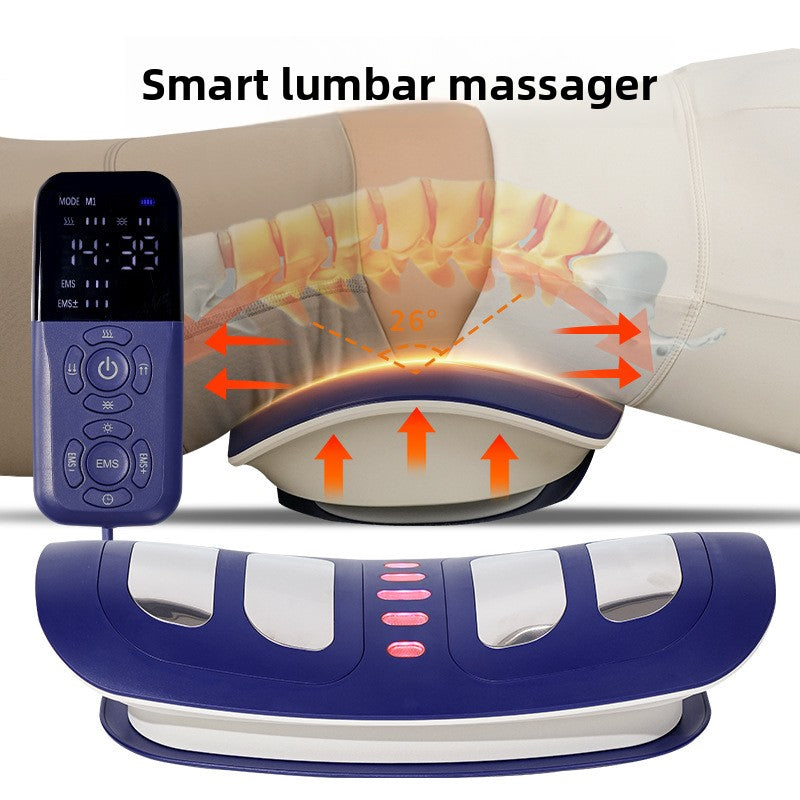 Smart Lumbar Back Massager EMS Heat Therapy & Air Compression Spine Relief Device