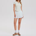 Women's Athletic Tennis Set Pleated Skirt & Polo Shirt Workout Set for Tennis Golf Pickleball