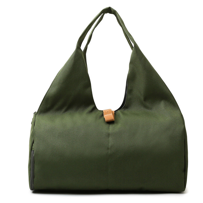 Women's Foldable Waterproof Gym Bag Large Hobo Tote with Shoe Pocket for Pilates Travel & Fitness