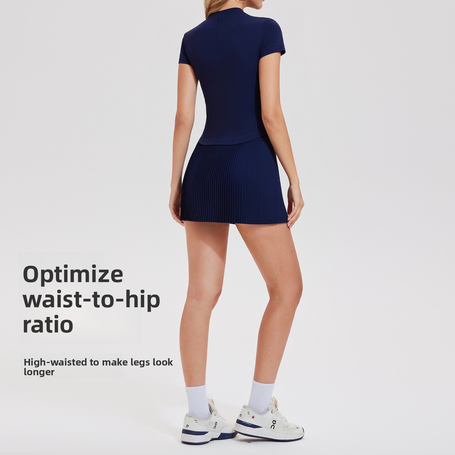 Women's Athletic Tennis Set Pleated Skirt & Polo Shirt Workout Set for Tennis Golf Pickleball