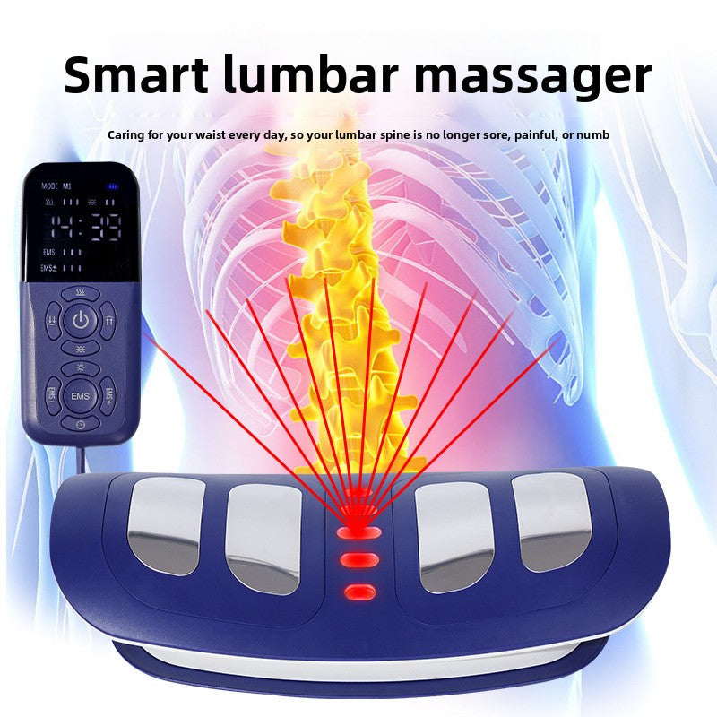 Smart Lumbar Back Massager EMS Heat Therapy & Air Compression Spine Relief Device