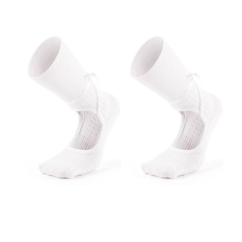 Ribbon Tie Pilates Grip Socks Non-Slip Ballet & Barre Socks for Women