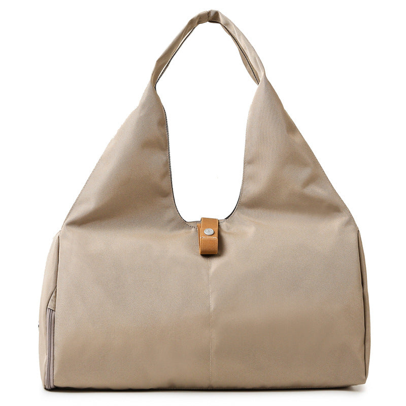 Women's Foldable Waterproof Gym Bag Large Hobo Tote with Shoe Pocket for Pilates Travel & Fitness