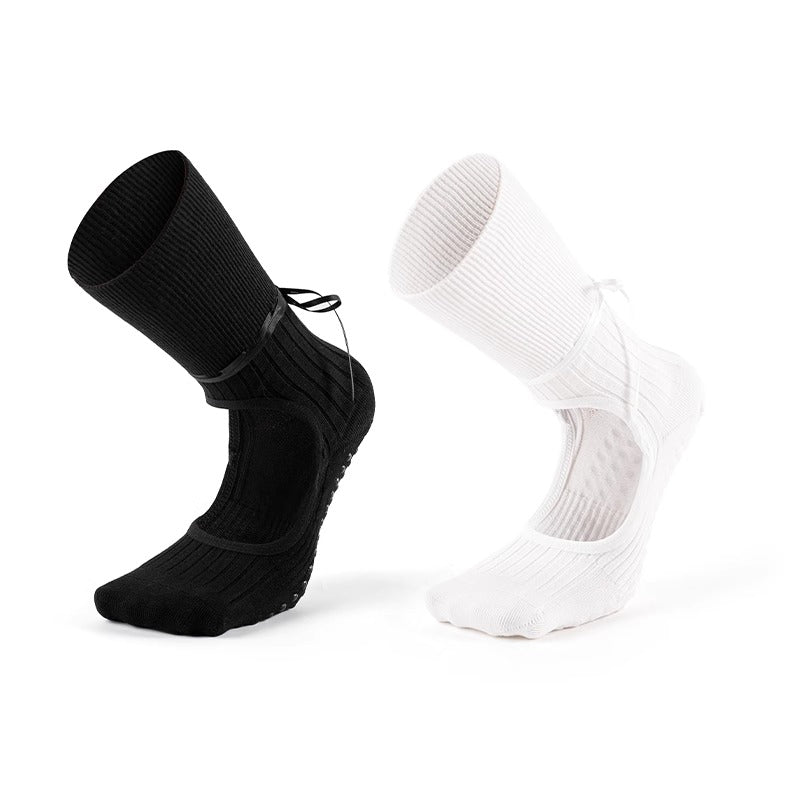 Ribbon Tie Pilates Grip Socks Non-Slip Ballet & Barre Socks for Women